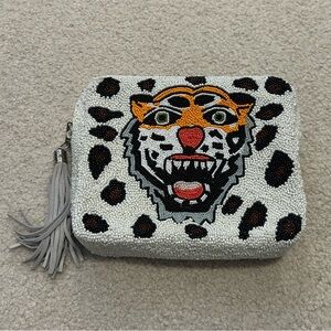 Tiana Leopard Beaded Bag with Tassel